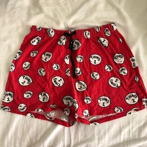 Cat in the Hat Thing 1 Thing 2 pajama shorts